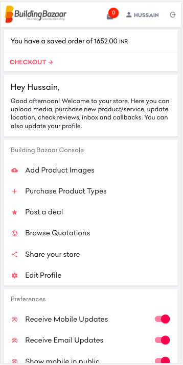 Building Bazaar App
